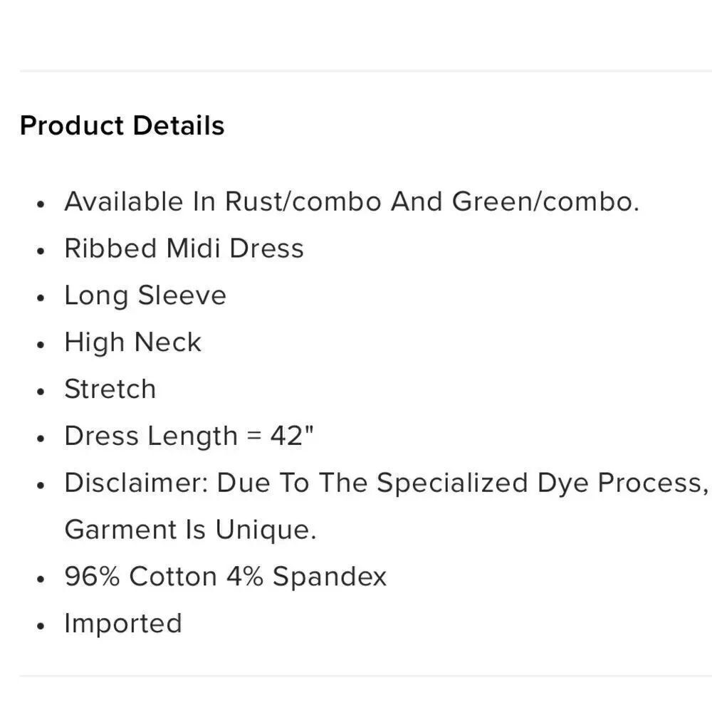 All Weekend Long Ribbed Midi Dress - Rust/Combo - Picture 4 of 4